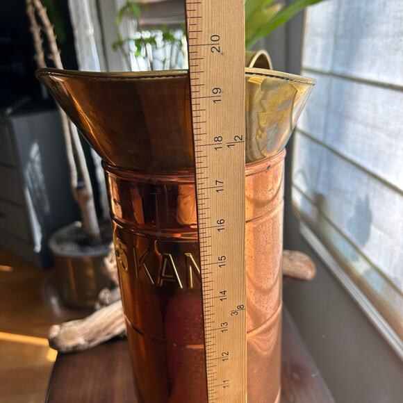 Vintage Copper 5-KAN Coal Scuttle Bucket Umbrella Stand - Picture 9 of 10